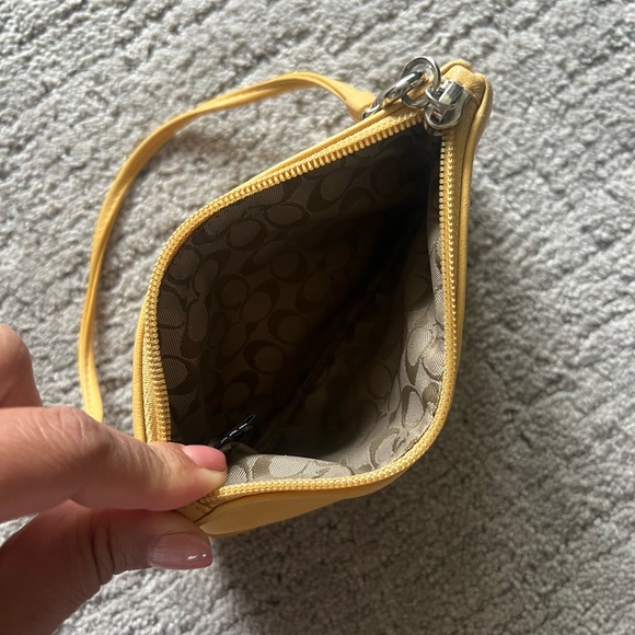 Coach Yellow Leather Wristlet with Minimalist Design - Picture 7 of 10